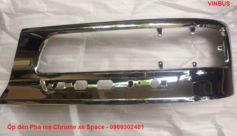 Ôp đèn pha mạ crome inox xe space