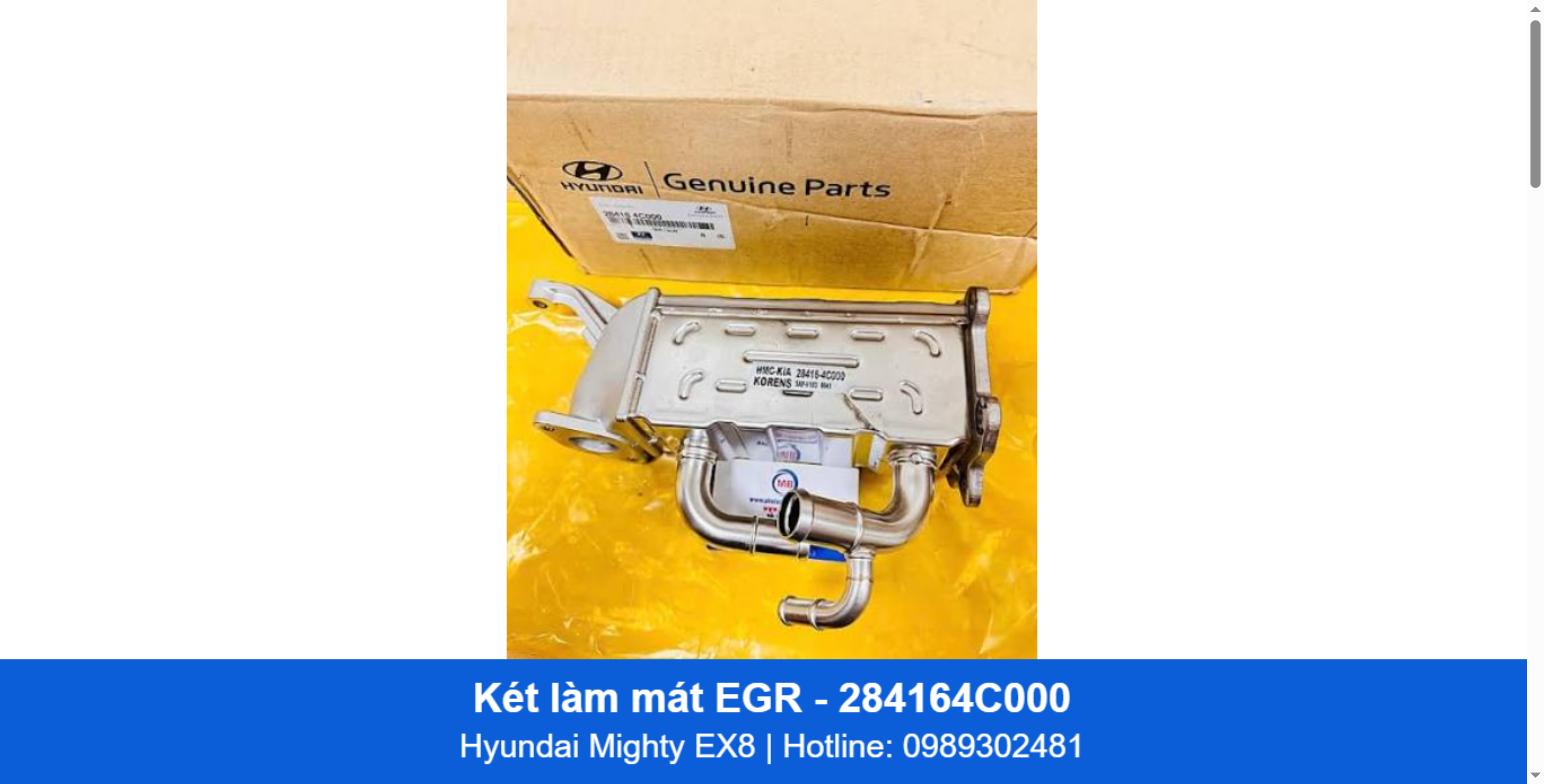 Két làm mát van tuần hoàn khí xả (EGR cooler) 284164C000 - Hyundai Mighty EX8