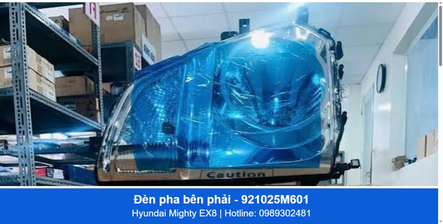 Đèn pha bên phải 921025M601 - Hyundai Mighty EX8
