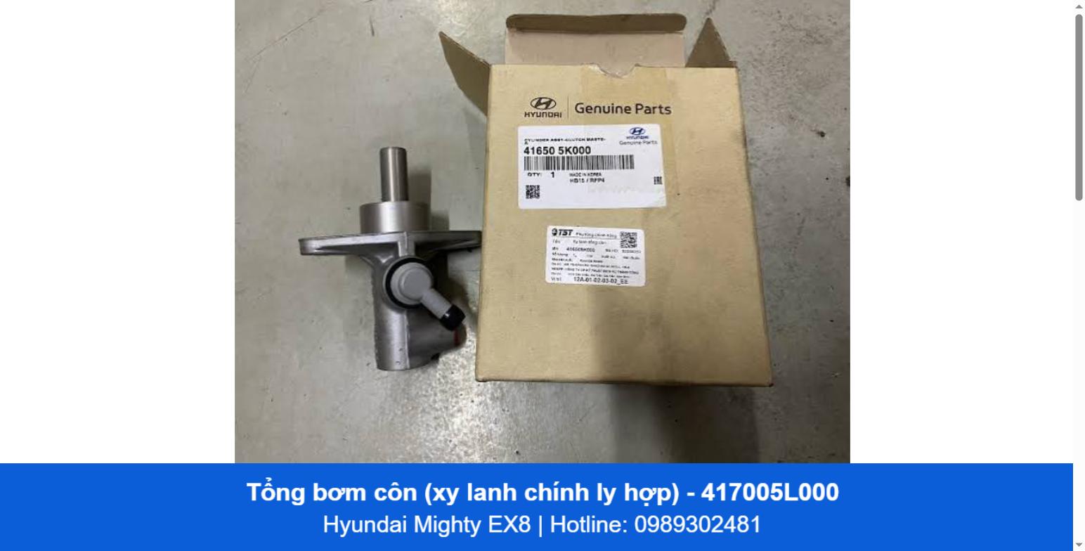 Tổng bơm côn (xy lanh chính ly hợp) 417005L000 - Hyundai Mighty EX8