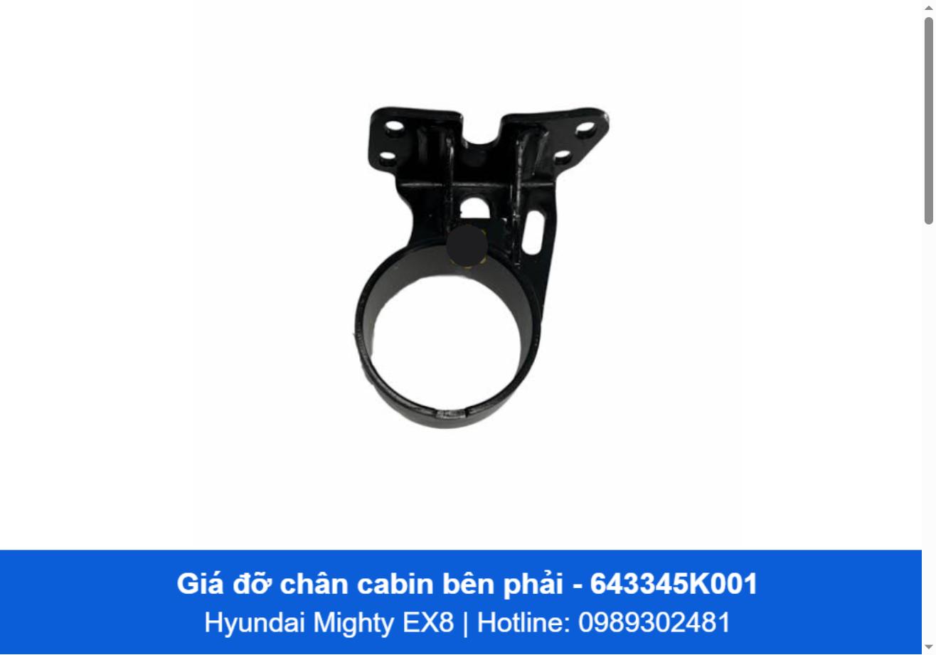 Giá đỡ chân cabin bên phải 643345K001 - Hyundai Mighty EX8