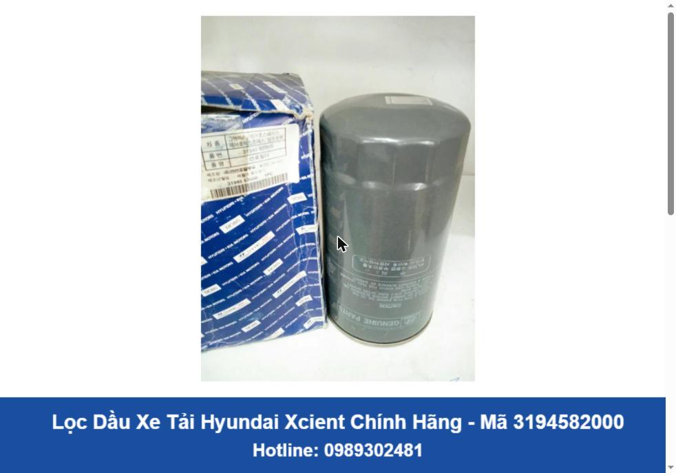 Lọc Dầu Xe Tải Hyundai Xcient Chính Hãng (3194582000)