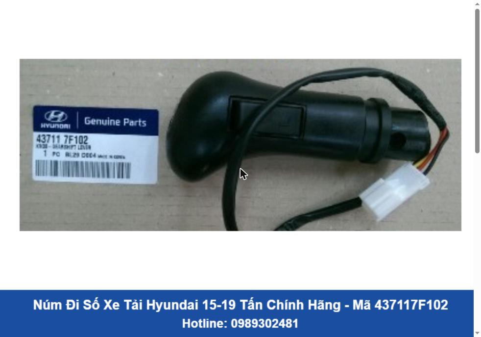 Núm Đi Số Xe Tải Hyundai 15-19 Tấn Chính Hãng (437117F102)