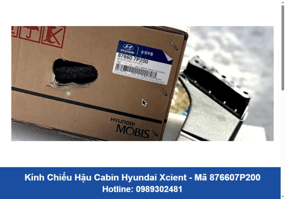 Kính Chiếu Hậu Cabin Hyundai Xcient Chính Hãng (876607P200)
