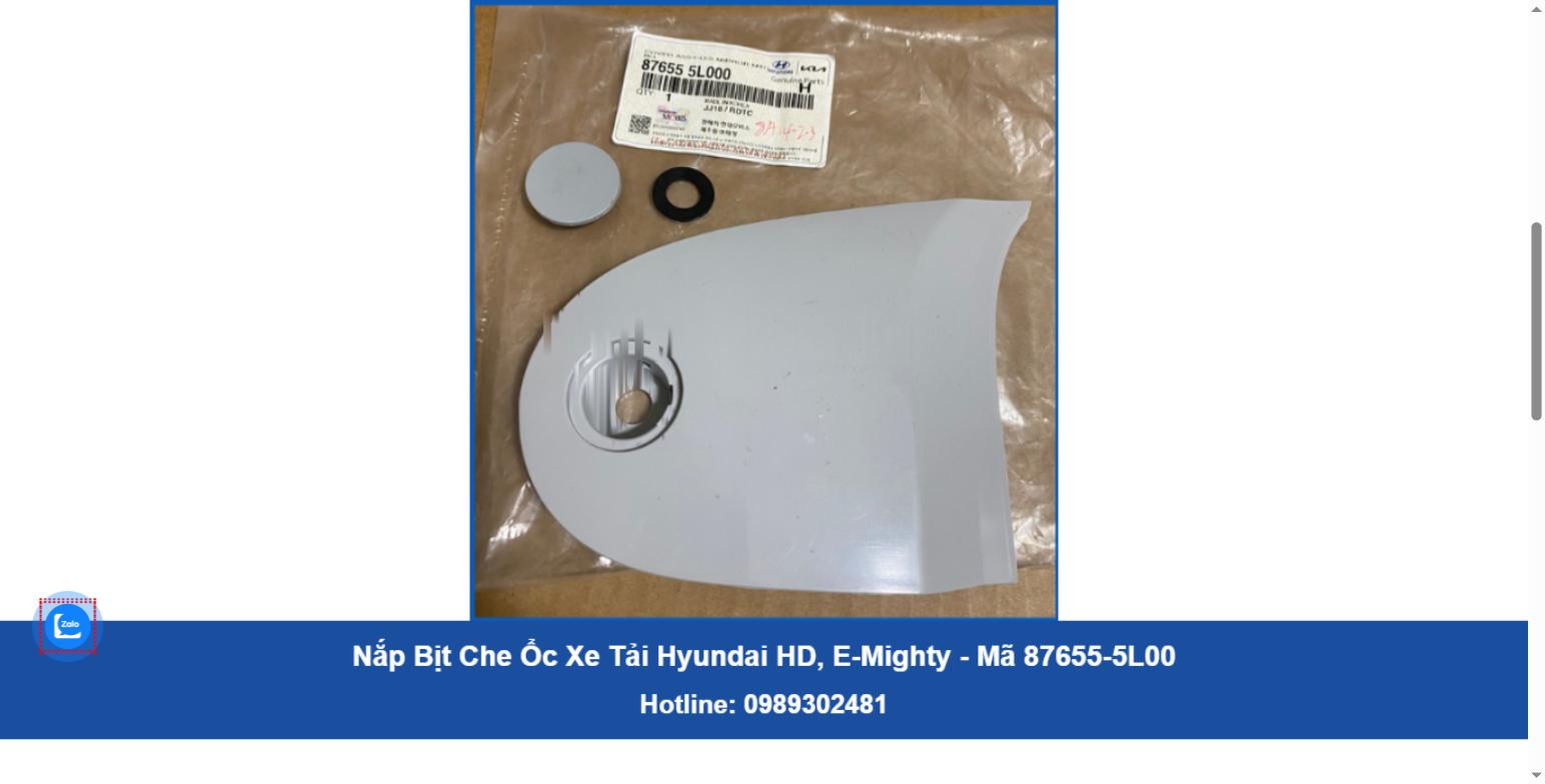 Nắp Bịt Che Ổc Xe Tải Hyundai HD, E-Mighty (87655-5L00)
